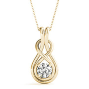 14K Yellow Gold Diamond Love Knot Pendant