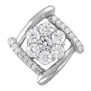 Multi-Diamond Round Love Knot Pendant