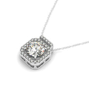 Round Diamond Halo Pendant