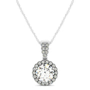 Round Diamond Halo Pendant