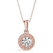 1ct Diamond Pendant in 14K Rose Gold Solitaire
