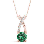 14K Rose Gold 1 CT Diamond Accent Pendant