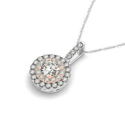 Round Diamond Halo Pendant