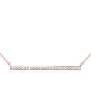 14K Rose Gold Diamond Bar Pendant