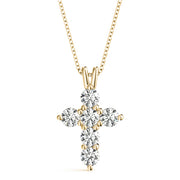 14K Yellow Gold Round Diamond Fashion Pendant