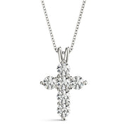 Multi-Diamond Cross Pendant Necklace