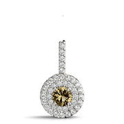 Round Diamond Halo Pendant Necklace