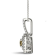 Round Diamond Halo Pendant Necklace