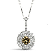 Round Diamond Halo Pendant Necklace