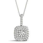 Round Diamond Halo Pendant