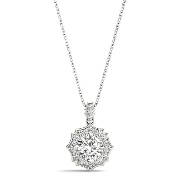 Diamond Round Halo Pendant