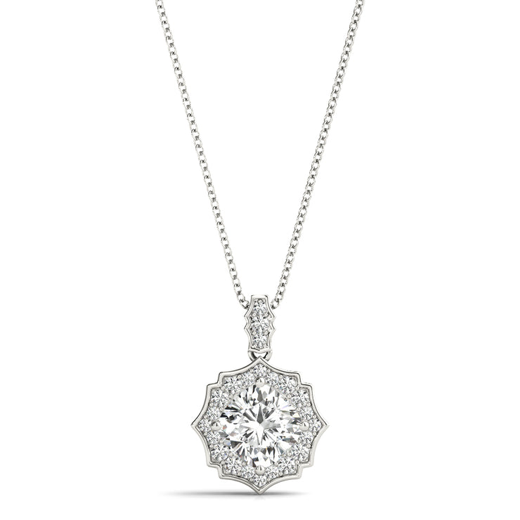Diamond Round Halo Pendant