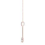 14K Rose Gold Oval Diamond Halo Pendant