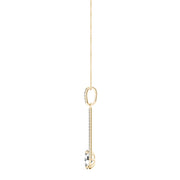 14K Yellow Gold Oval Diamond Halo Pendant
