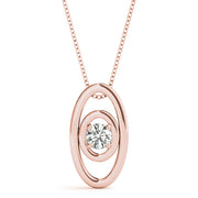 14K Rose Gold 0.1 CT Round Diamond Pendant