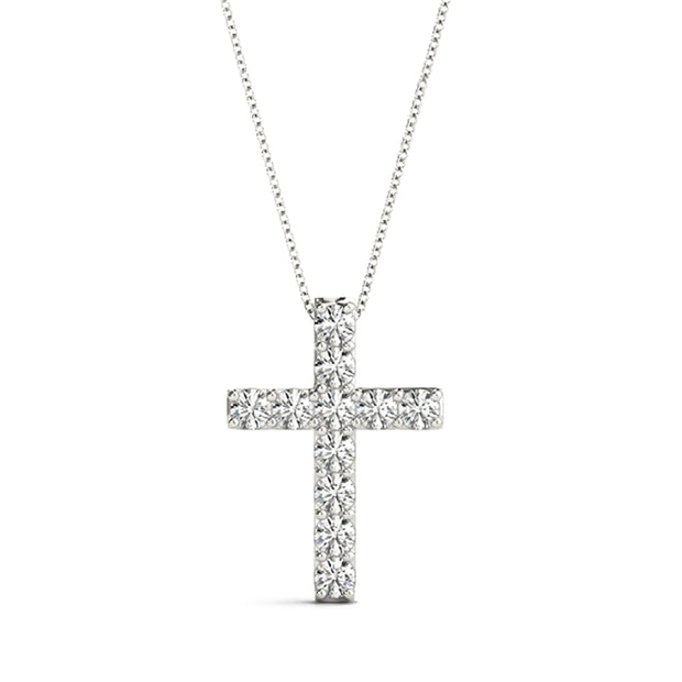 Multi-Diamond Religious Cross Pendant
