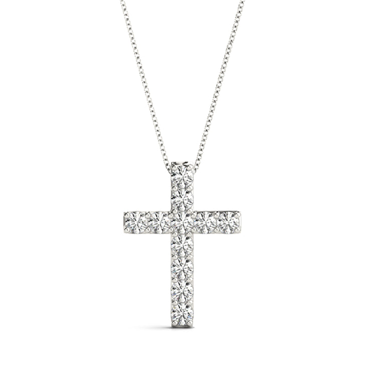 Multi-Diamond Religious Cross Pendant