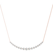 14K Rose Gold Round Diamond Pendant
