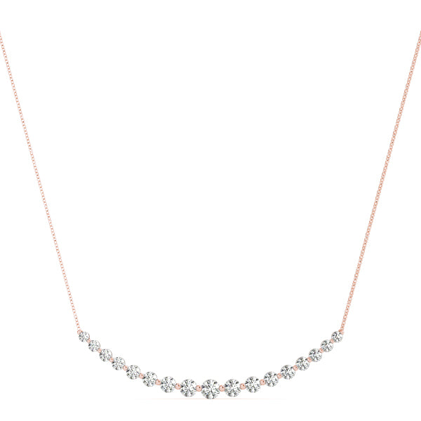 14K Rose Gold Round Diamond Pendant