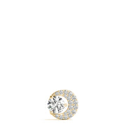14K Yellow Gold Round Diamond Pendant