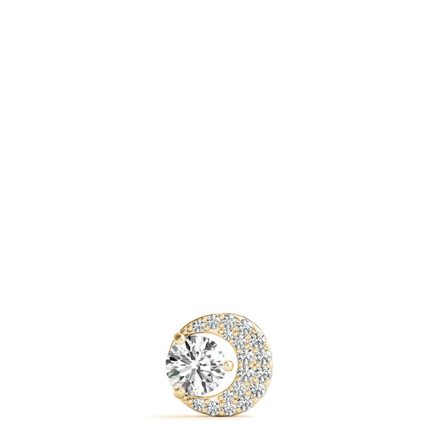 14K Yellow Gold Round Diamond Pendant