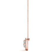 14K Rose Gold Diamond Solitaire Pendant Necklace
