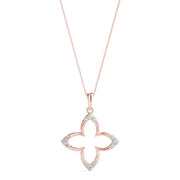 14K Rose Gold Round Diamond Fashion Pendant