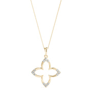 14K Yellow Gold Round Diamond Fashion Pendant