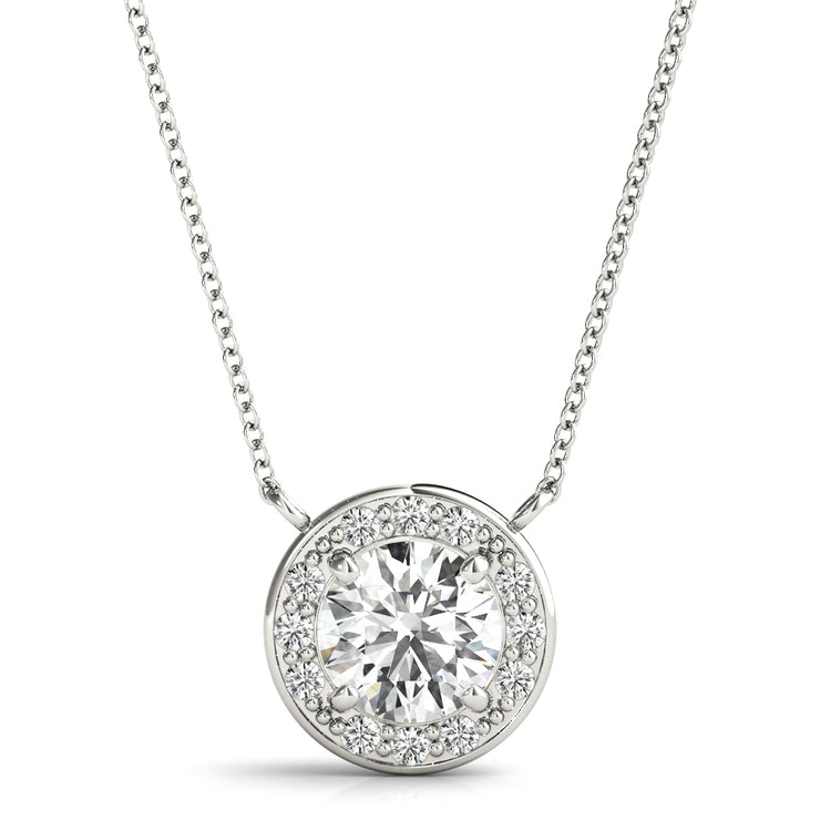 Round Diamond Halo Pendant