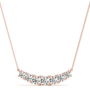 14K Rose Gold Diamond Bar Pendant