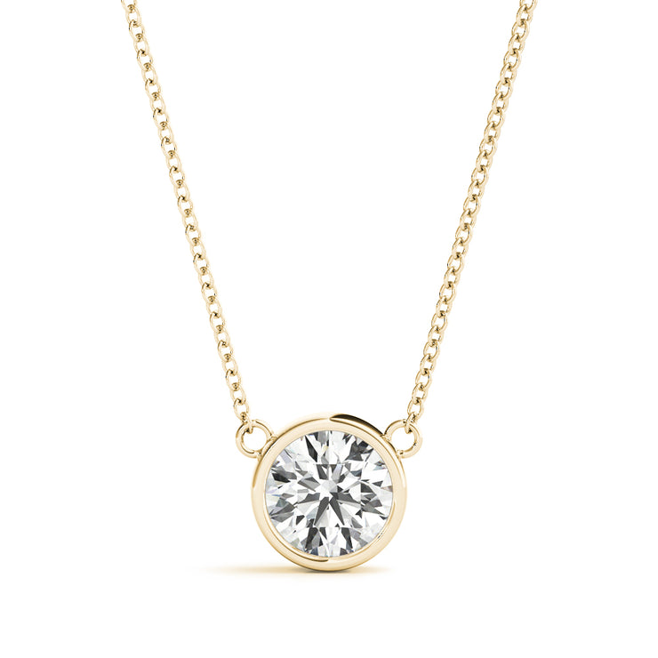 14K Yellow Gold 1ct Diamond Solitaire Pendant