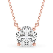 14K Rose Gold 1ct Diamond Solitaire Pendant