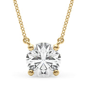 14K Yellow Gold 1ct Round Diamond Solitaire Pendant