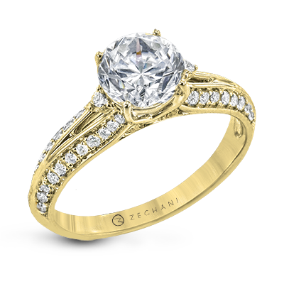 ZR2095 Engagement Ring in 14k Gold with Diamonds