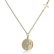 Cross Pendant in 14k Gold with Diamonds