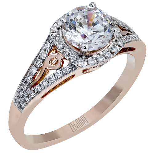 Engagement Ring in 14k Gold with Diamonds