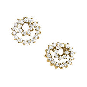 Multi-Diamond Round Cluster Earrings