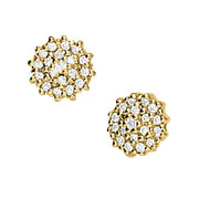 Multi-Diamond Round Cluster Earrings