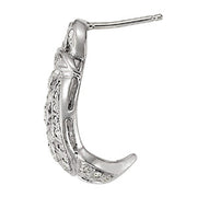 Round Diamond J-Hoops in 14K Gold