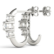 0.50 CTW Round Diamond Three Stone Earrings