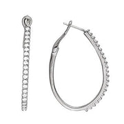 Round Diamond Hoop Earrings