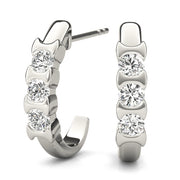 Round Diamond 3-Stone Earrings