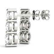 0.6 CTW Round Diamond Three Stone Earrings