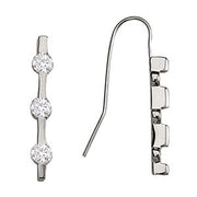 Round Diamond 3-Stone Stud Earrings