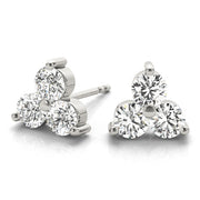 Diamond Three Stone Earrings