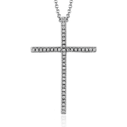 ZP195 Cross Pendant in 14k Gold with Diamonds