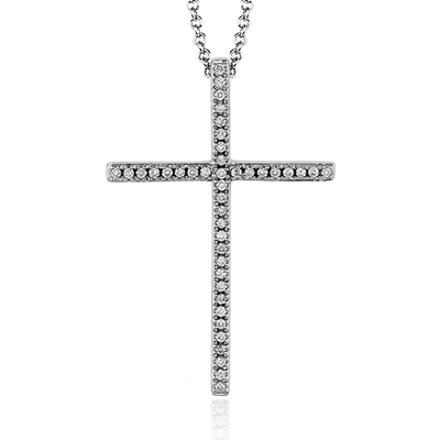 ZP195 Cross Pendant in 14k Gold with Diamonds