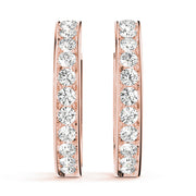 Rose Gold Diamond Hoop Earrings | 1 CTW