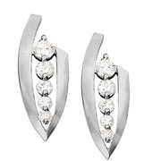 Round Diamond Journey Stud Earrings