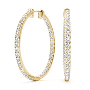 14K Yellow Gold Round Diamond Fashion Earrings